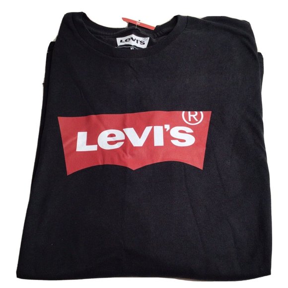 Levis Men Long Sleeve Tee Shirt Graphic Print Classic Fit Cotton Black Sz XLarge - Picture 5 of 5